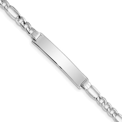 14K Wg Poliert Halbmassiv Figaro Id Armband