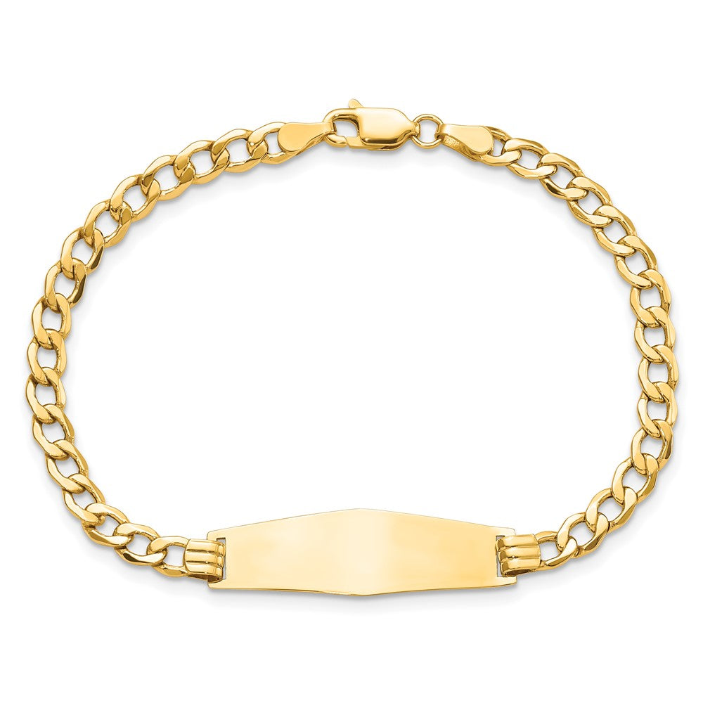 14K Halbmassiv Weich Diamant Form Panzer Glieder Id Armband