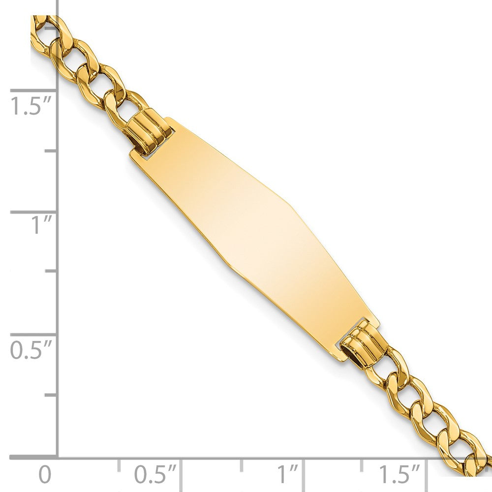 14K Halbmassiv Weich Diamant Form Panzer Glieder Id Armband