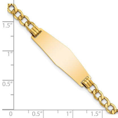 14K Halbmassiv Weich Diamant Form Panzer Glieder Id Armband