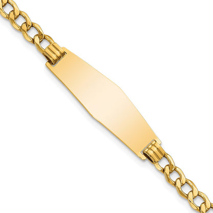 14K Halbmassiv Weich Diamant Form Panzer Glieder Id Armband