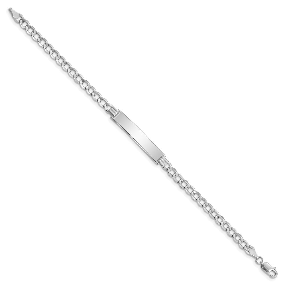 14K Wg Poliert Halbmassiv Kubanisch Id Armband