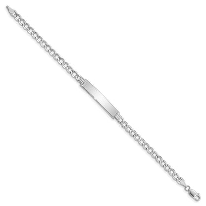 14K Wg Poliert Halbmassiv Kubanisch Id Armband