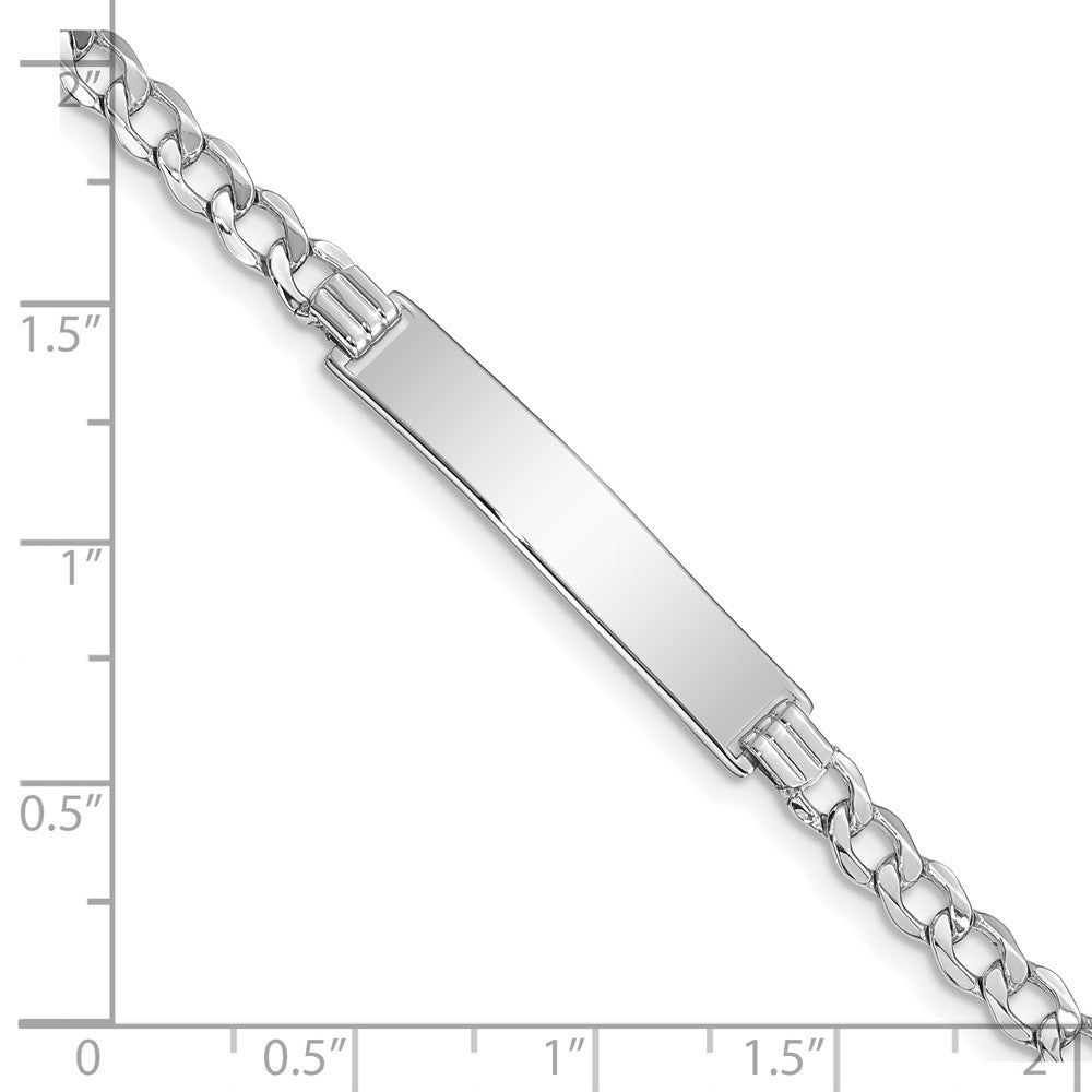 14K Wg Poliert Halbmassiv Kubanisch Id Armband