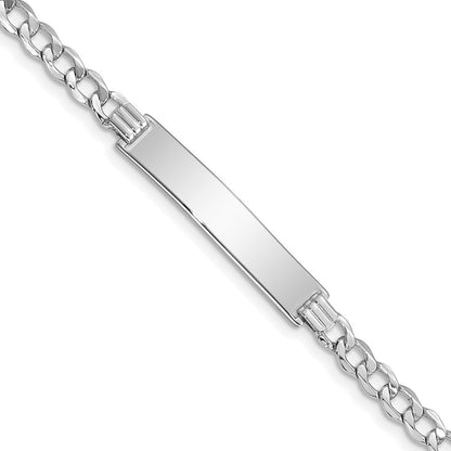 14K Wg Poliert Halbmassiv Kubanisch Id Armband