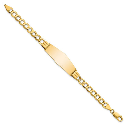 14K Halbmassiv Weich Diamant Form Panzer Glieder Id Armband