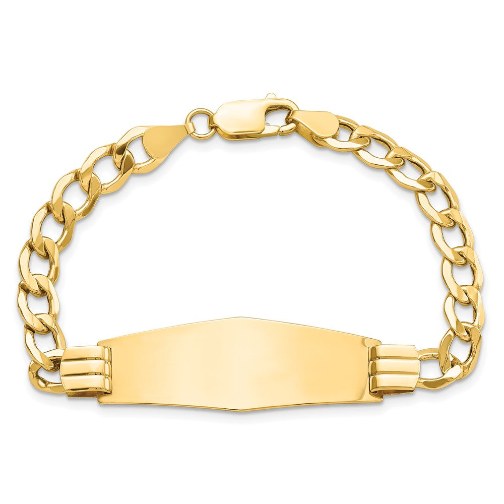 14K Halbmassiv Weich Diamant Form Panzer Glieder Id Armband