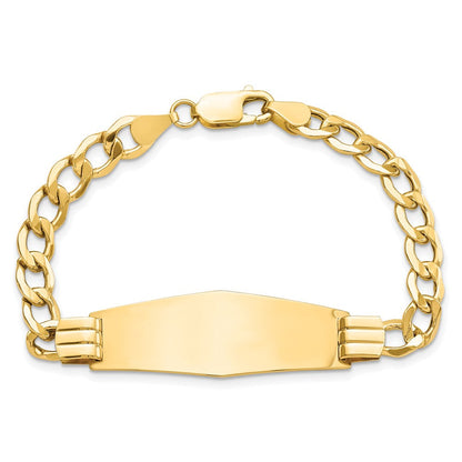 14K Halbmassiv Weich Diamant Form Panzer Glieder Id Armband