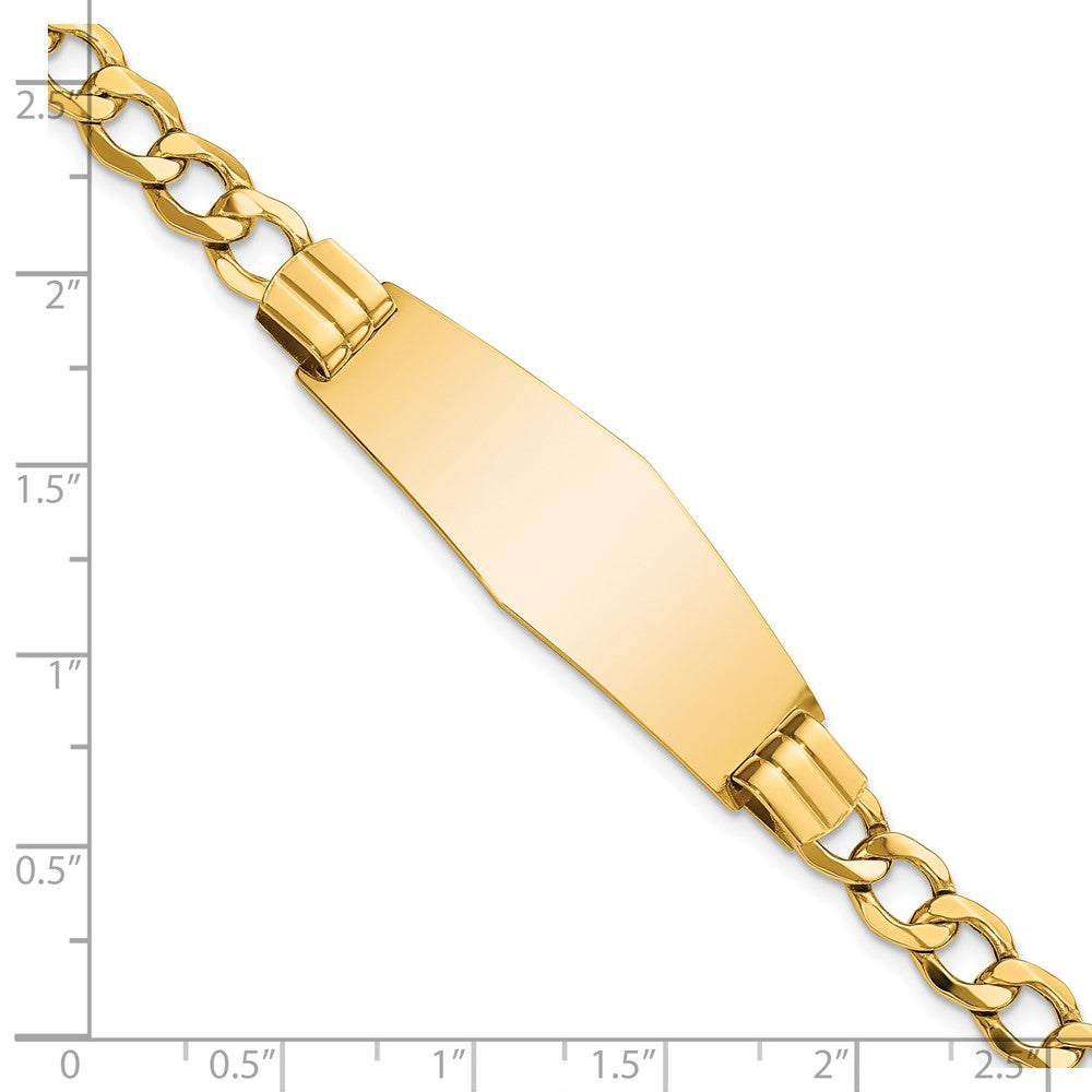 14K Halbmassiv Weich Diamant Form Panzer Glieder Id Armband