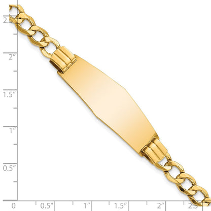 14K Halbmassiv Weich Diamant Form Panzer Glieder Id Armband