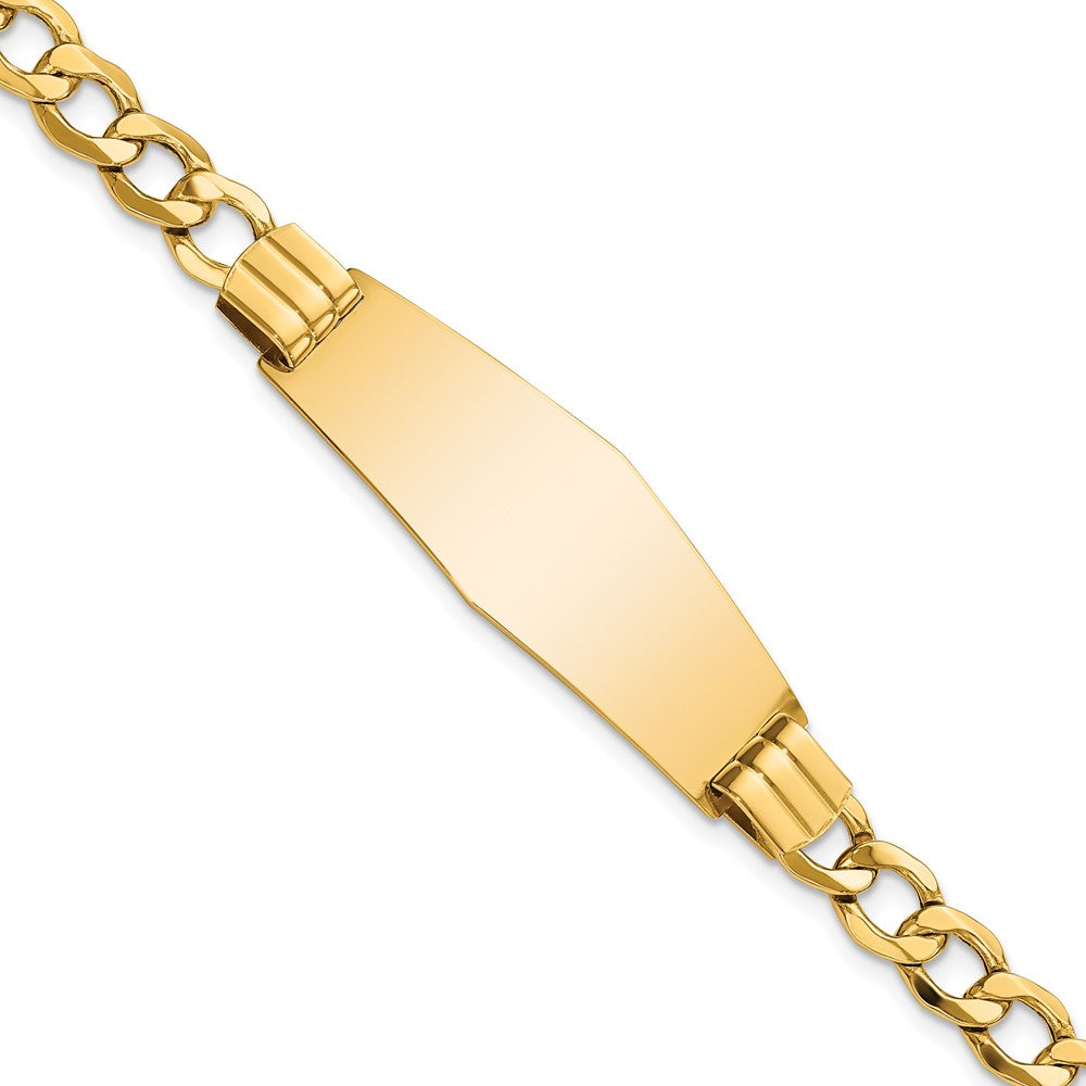 14K Halbmassiv Weich Diamant Form Panzer Glieder Id Armband