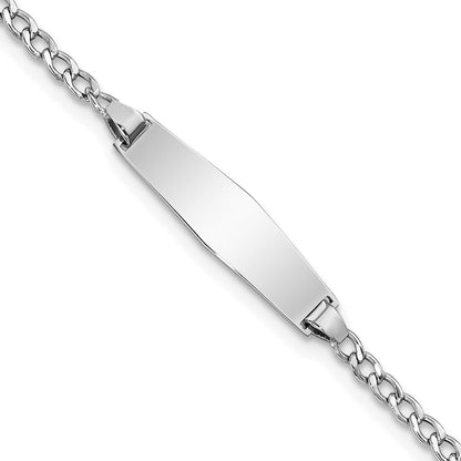 Massiv 14K Weißgold Halbmassiv Weich Diamant Form Kubanisch Id Armband