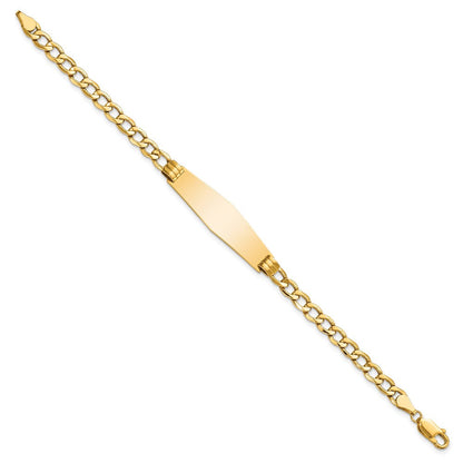 14K Poliert Halbmassiv Weich Diamant Form Kubanisch Id Armband