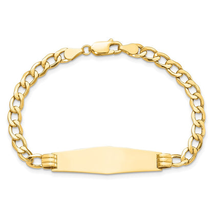 14K Poliert Halbmassiv Weich Diamant Form Kubanisch Id Armband