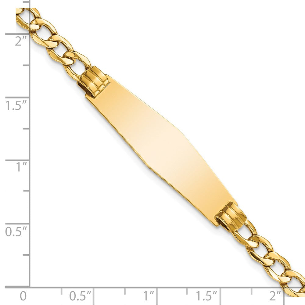 14K Poliert Halbmassiv Weich Diamant Form Kubanisch Id Armband