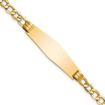 14K Poliert Halbmassiv Weich Diamant Form Kubanisch Id Armband