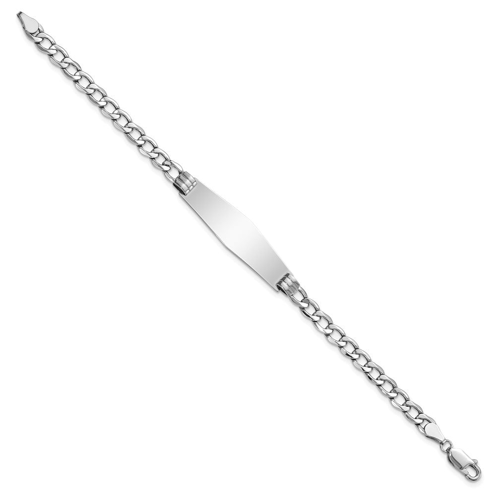 14K Wg Poliert Halbmassiv Weich Diamant Form Kubanisch Id Armband