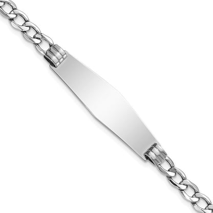 14K Wg Poliert Halbmassiv Weich Diamant Form Kubanisch Id Armband