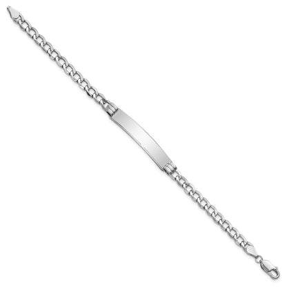 14K Wg Poliert Halbmassiv Kubanisch Id Armband