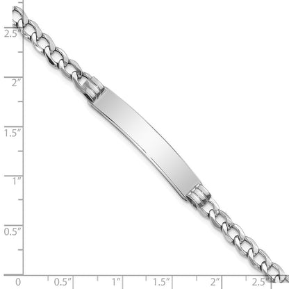 14K Wg Poliert Halbmassiv Kubanisch Id Armband