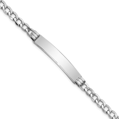 14K Wg Poliert Halbmassiv Kubanisch Id Armband