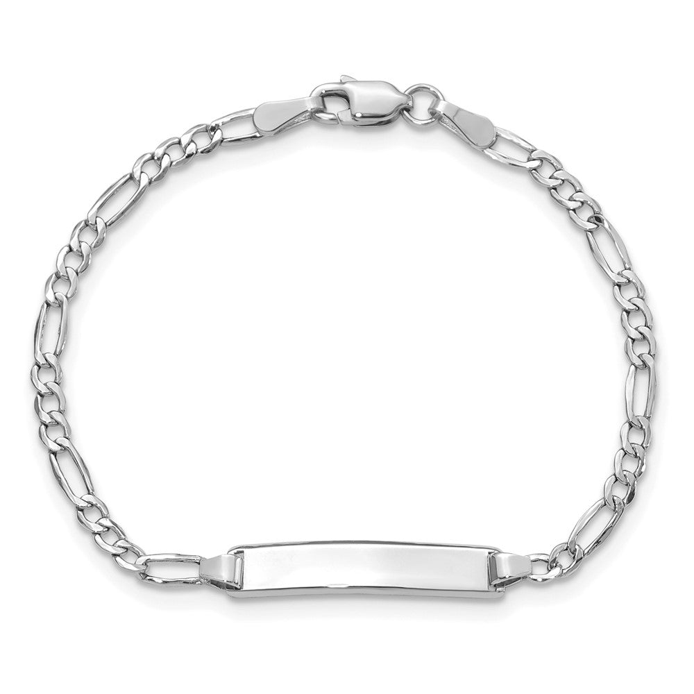 5.5 Zoll 14K Wg Halbmassiv Poliert Figaro Id Armband