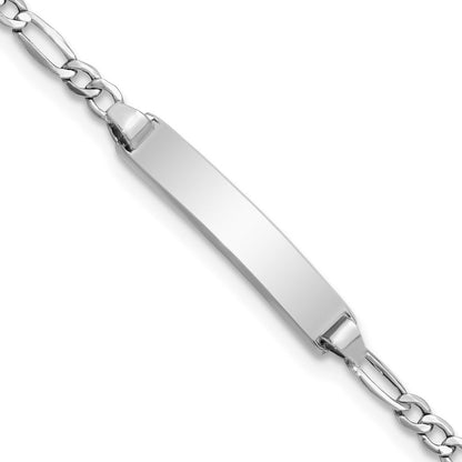 5.5 Zoll 14K Wg Halbmassiv Poliert Figaro Id Armband