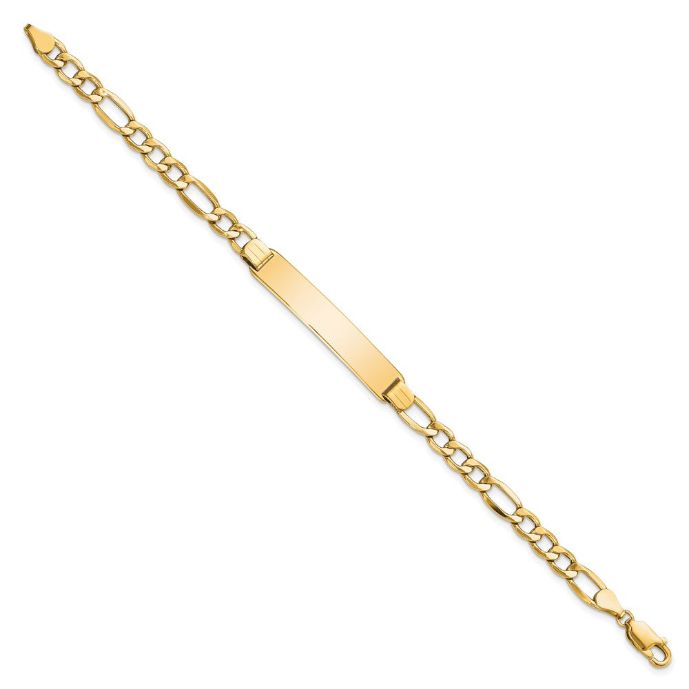 14K Poliert Halbmassiv Figaro Id Armband