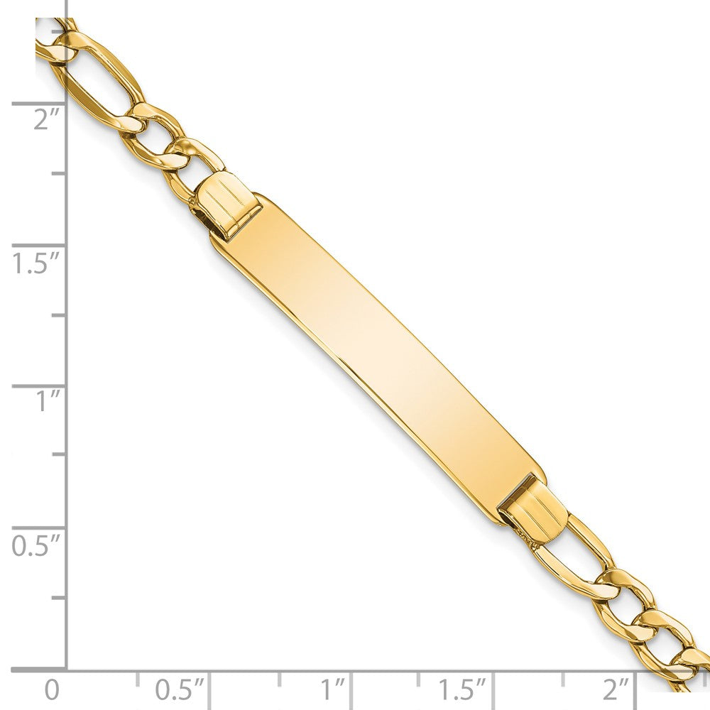14K Poliert Halbmassiv Figaro Id Armband