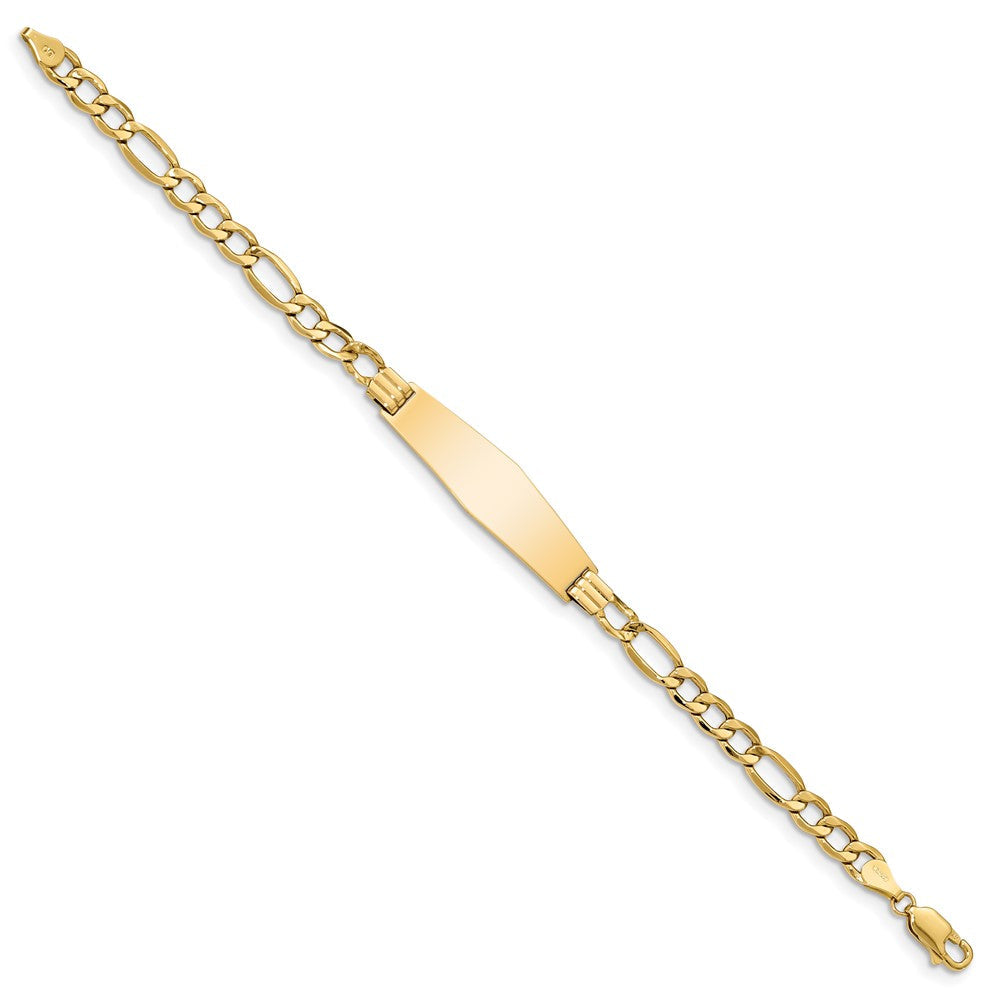 14K Poliert Halbmassiv Weich Diamant Form Figaro Id Armband