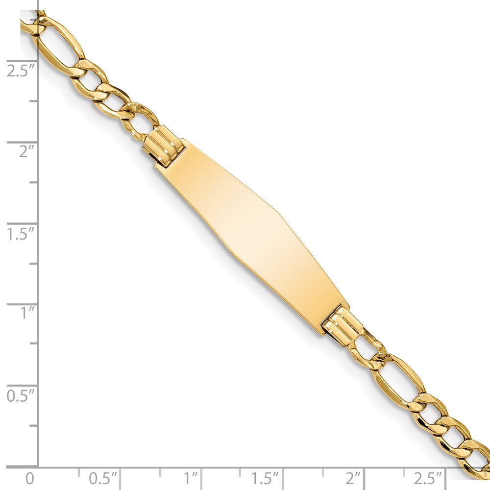 14K Poliert Halbmassiv Weich Diamant Form Figaro Id Armband