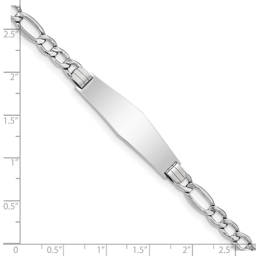 14K Wg Poliert Halbmassiv Weich Diamant Form Figaro Id Armband