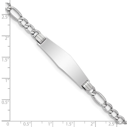 14K Wg Poliert Halbmassiv Weich Diamant Form Figaro Id Armband