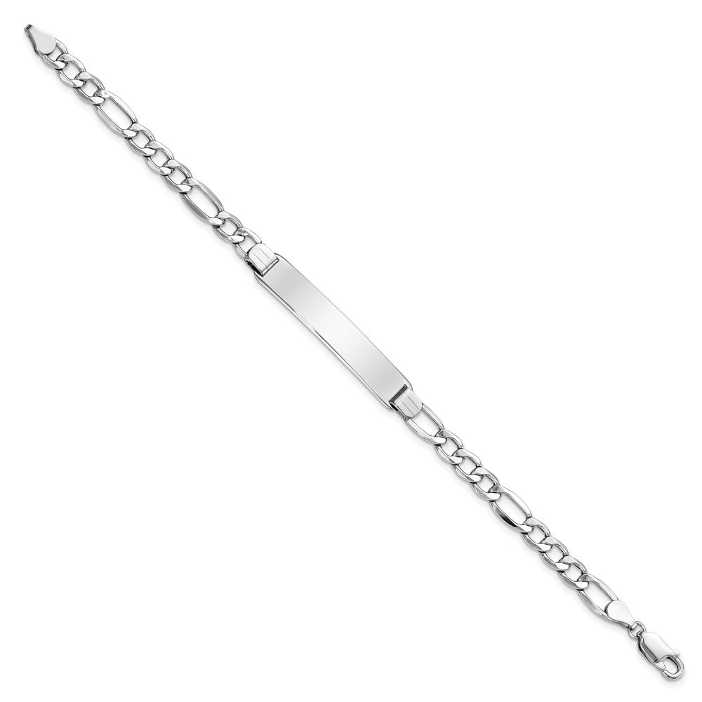 14K Wg Poliert Halbmassiv Figaro Id Armband
