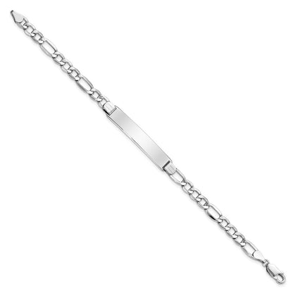 14K Wg Poliert Halbmassiv Figaro Id Armband