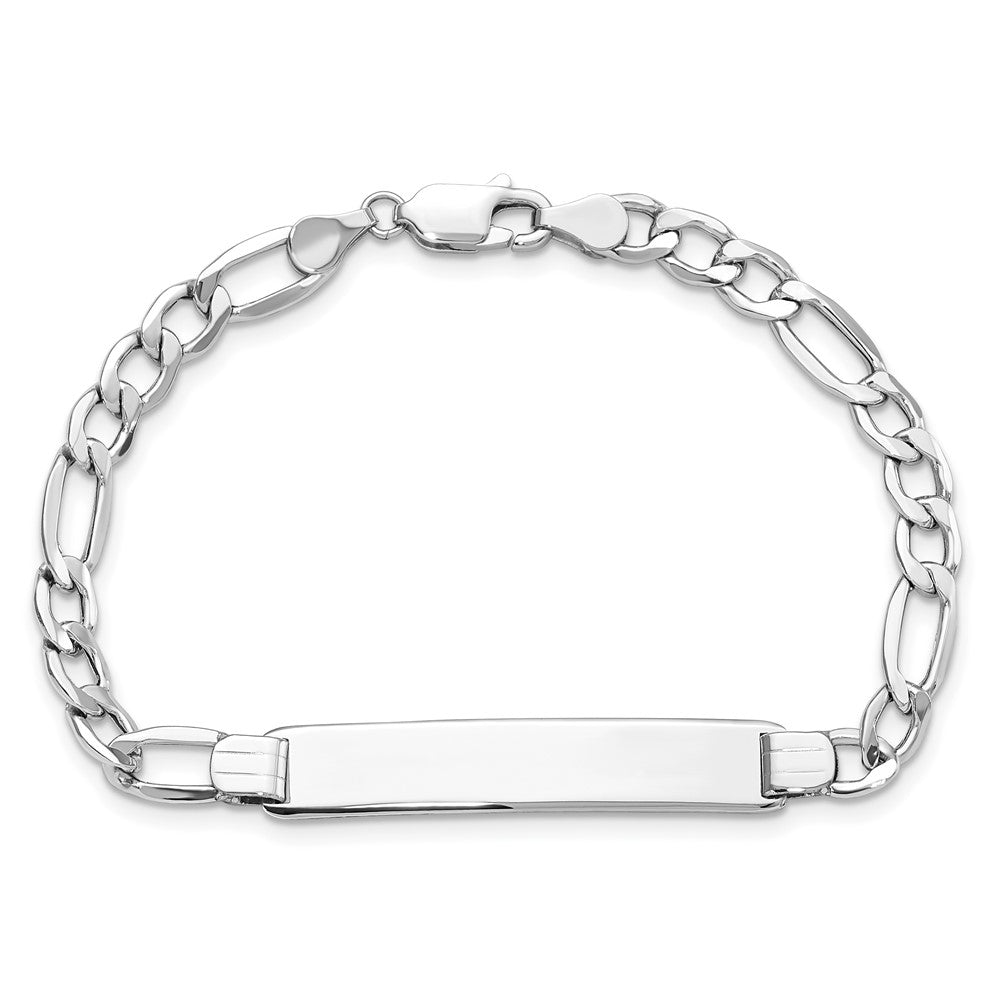 14K Wg Poliert Halbmassiv Figaro Id Armband