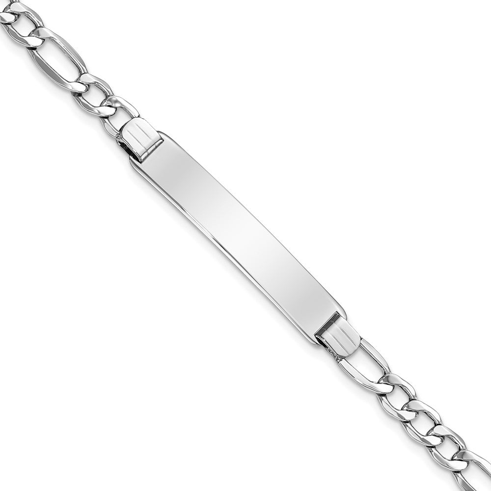 14K Wg Poliert Halbmassiv Figaro Id Armband