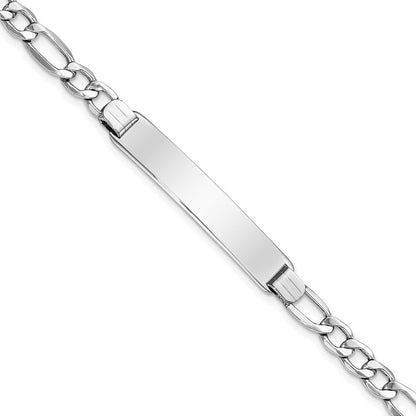 14K Wg Poliert Halbmassiv Figaro Id Armband