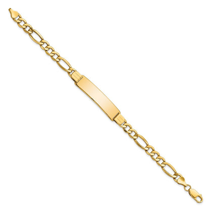 8 Zoll 14K Poliert Halbmassiv Figaro Id Armband