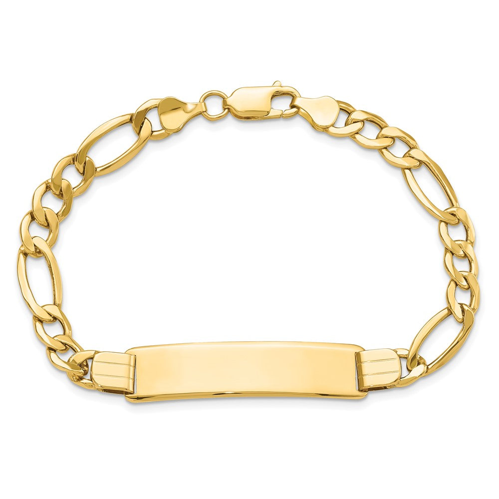 8 Zoll 14K Poliert Halbmassiv Figaro Id Armband