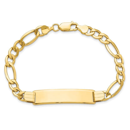 8 Zoll 14K Poliert Halbmassiv Figaro Id Armband
