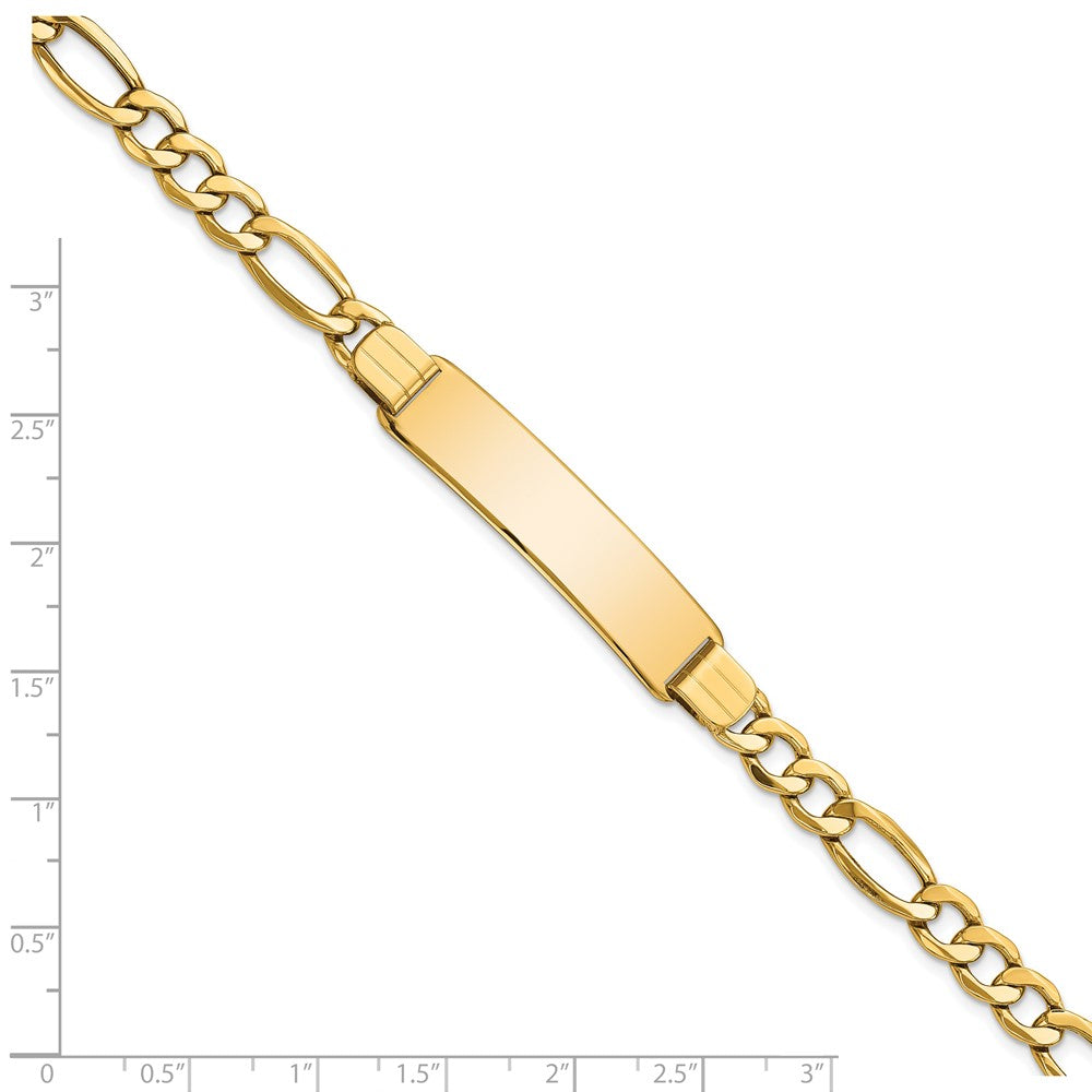8 Zoll 14K Poliert Halbmassiv Figaro Id Armband
