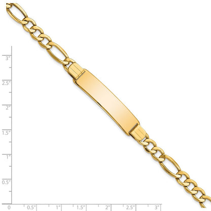 8 Zoll 14K Poliert Halbmassiv Figaro Id Armband
