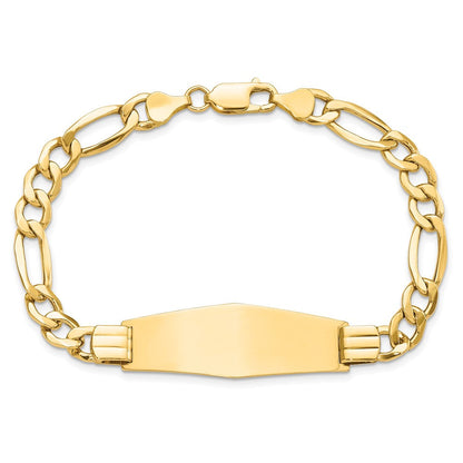 8 Zoll 14K Poliert Halbmassiv Weich Diamant Form Figaro Id Armband