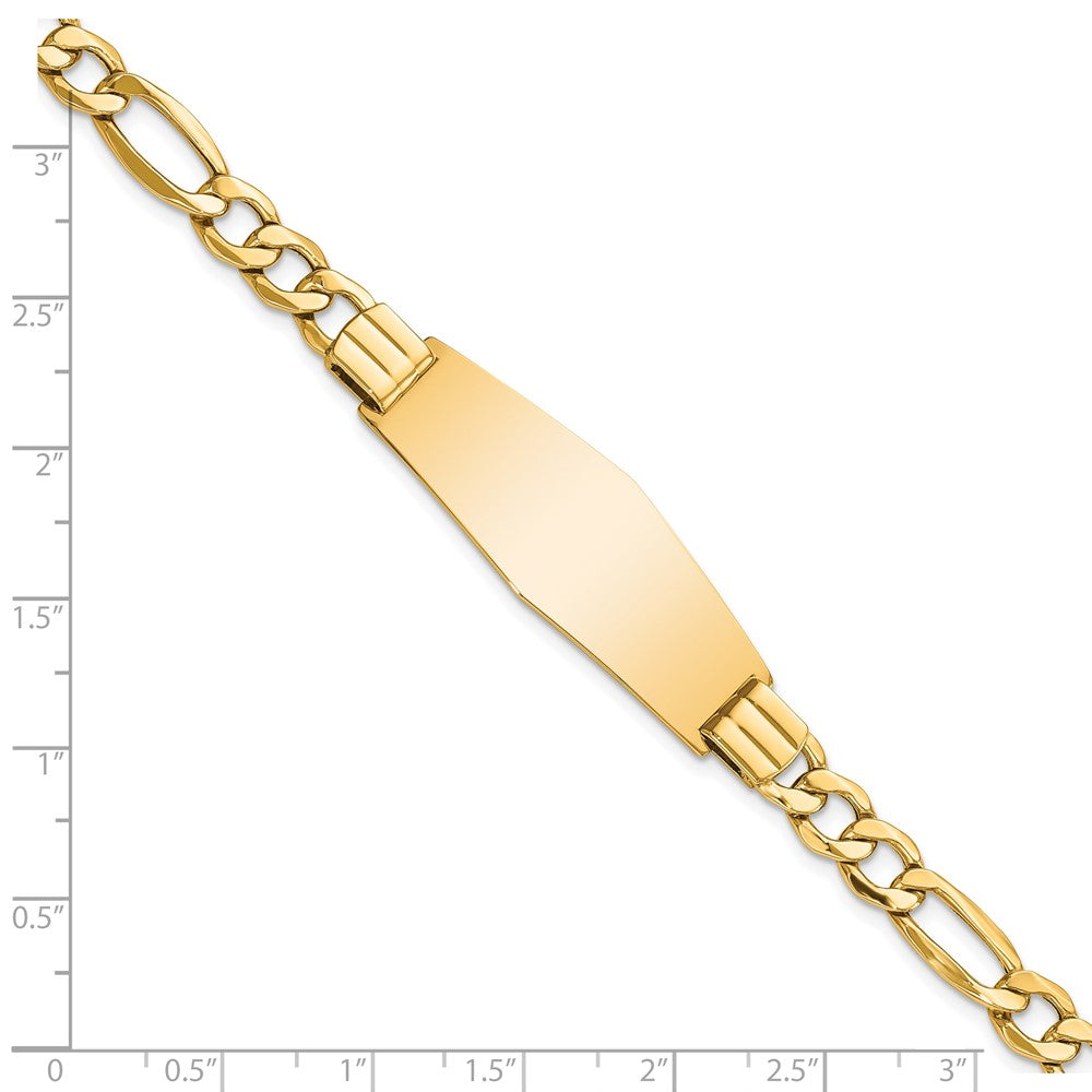 8 Zoll 14K Poliert Halbmassiv Weich Diamant Form Figaro Id Armband