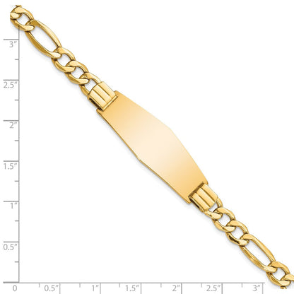 8 Zoll 14K Poliert Halbmassiv Weich Diamant Form Figaro Id Armband