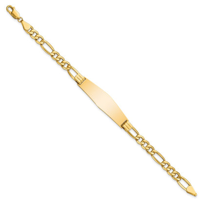 8 Zoll 14K Halbmassiv Figaro Glieder Weich Diamant Form Id Armband