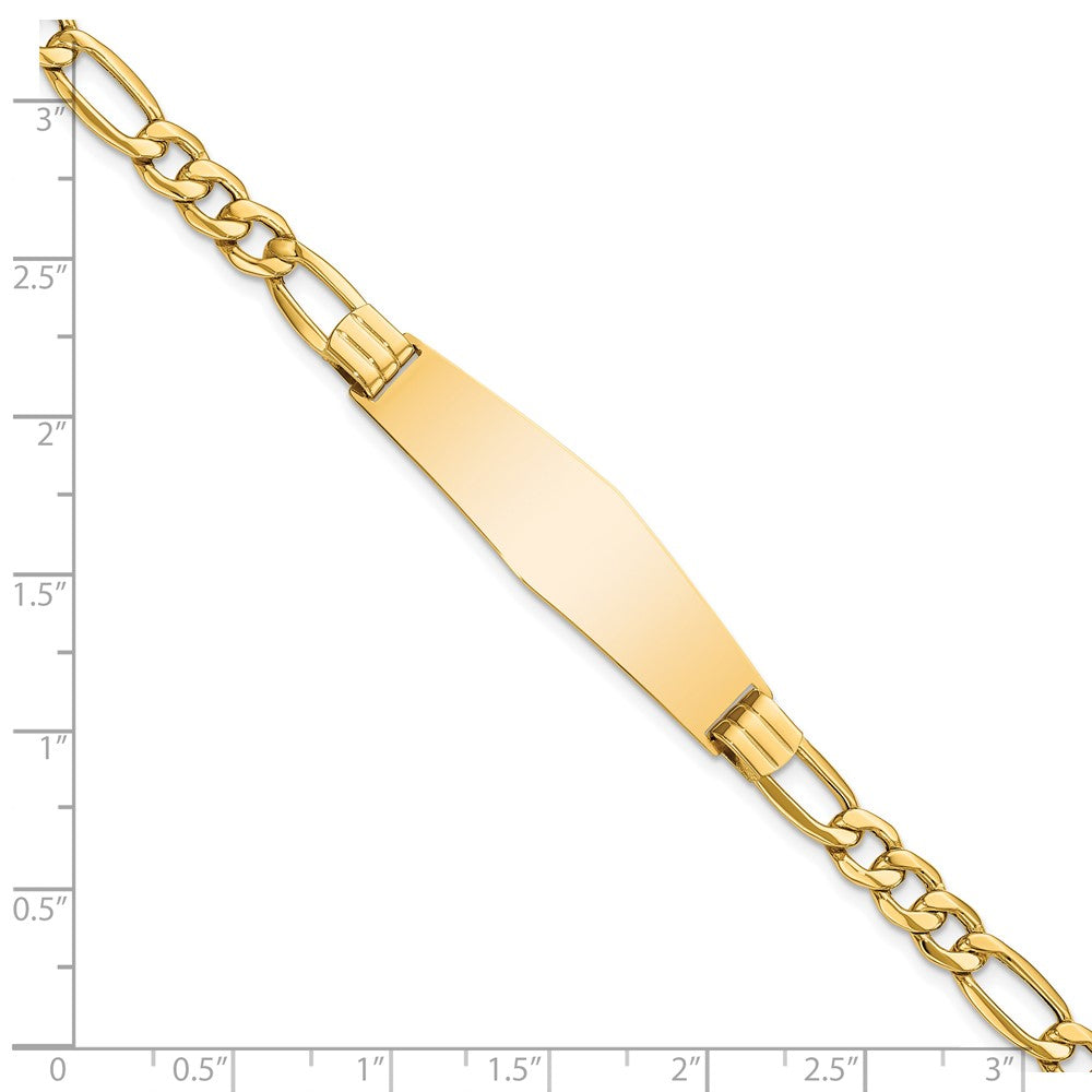 8 Zoll 14K Halbmassiv Figaro Glieder Weich Diamant Form Id Armband