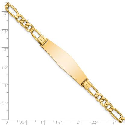 8 Zoll 14K Halbmassiv Figaro Glieder Weich Diamant Form Id Armband