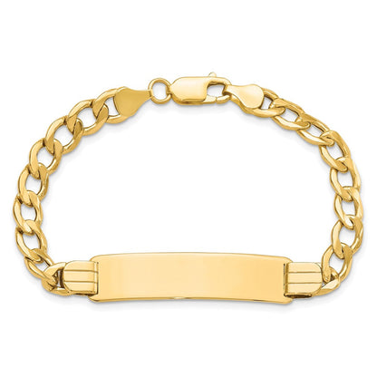 14K Halbmassiv Panzer Glieder Id Armband
